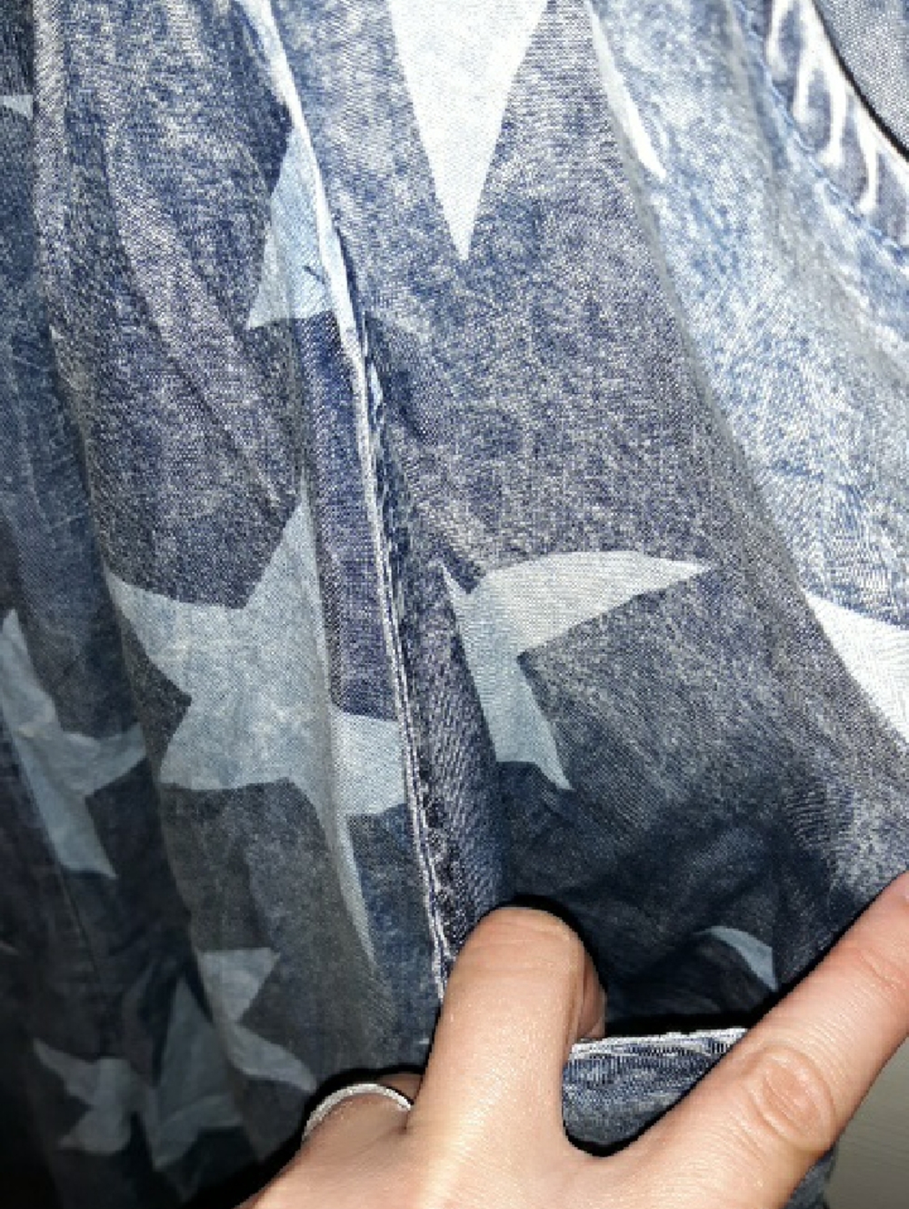 ee:some vintage lightweight  oversized mineral blue/white star pattern overall - Picture 8 of 15